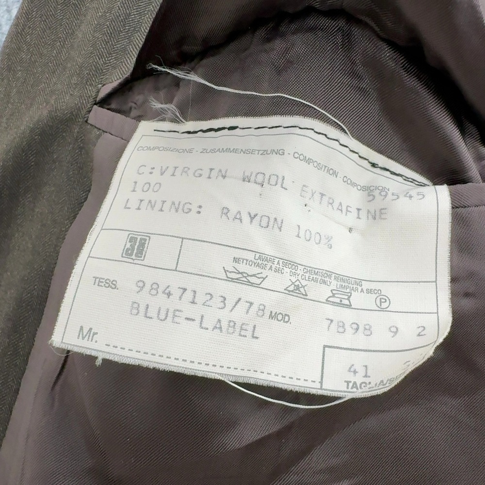 Vintage Polo Ralph Lauren Blazer Mens 41 Brown Virgin Wool Double Breasted - Picture 9 of 13